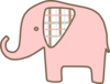 Pink Plaid Elephant Clip Art