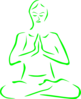 Green Meditating Silohette Clip Art