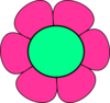 Pink And Green Flower Clip Art