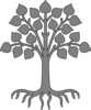 Tree With Roots/gray Clip Art