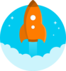 Orange Space Rocket Clip Art