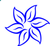 Simple Blue Flower B Clip Art