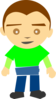 Boy Standing Green Shirt Clip Art