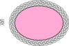 Pink Oval With White Braided Band Clip Art