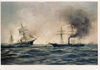 This 1922 Artwork Depicts The Sinking Of The Confederate Ship Css Alabama. Image