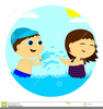 Children Playing In Water Clipart Image