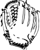 Baseball Glove (b And W) Clip Art