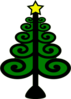 Christmas Tree With Swirls Clip Art
