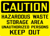 Caution Hazardous Waste Storage Unauthorized Keep Out Ca Osha Image