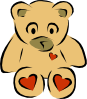 Stylized Teddy Bear With Hearts Clip Art