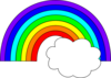 Rainbow With One Cloud Clip Art