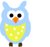 Blue Owl And Dots Clip Art