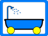 Tub On Wheels Yellow Blue Clip Art