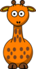 Orange Giraffe With 15 Dots- Fixed Nose Clip Art