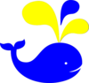 Blue & Yellow Whale Clip Art