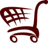 Racing Shopping Cart Maroon Clip Art