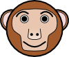 Monkey Rounded Face Clip Art