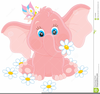 Pink Baby Elephant Clipart Image