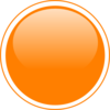 Glossy Orange Circle Button Clip Art