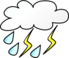 Cloud With Rain And Lightening Clip Art