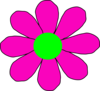 Pink With Green Daisy Clip Art
