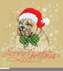 Bulldog Santa Hat Clipart Image