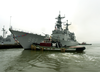 He Uss Deyo (dd 989) Pulls Alongside The Pier At Naval Station Norfolk. Image