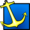 Yellow Anchor Blue Background Clip Art