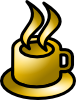 Coffee Cup Gold Theme Clip Art