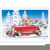 Race Car Santa Claus Clipart Image
