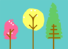 Colorful Patterned Trees Clip Art