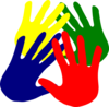 Hands - Various Colors Overlapping Clip Art