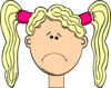 Sad Girl With Blonde Hair And Pigtails Clip Art