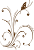 Brown Butterfly Scroll Clip Art
