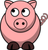 Pig Looking Left-up Clip Art