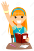 Student Raising Hand Clipart Image