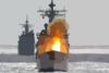 Uss Chancellorsville Fires A Surface-to-surface Standard Missile Clip Art