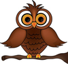 Wise Old Owl Cartoon Owl On A Tree Branch Smu Image