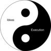 Startup Yin And Yang: Ideas And Execution Clip Art