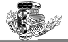 Black And White Hot Rod Clipart Image