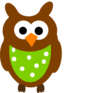 Brown Owl And Dots Clip Art