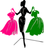 Pink And Green Silhouette Clip Art