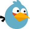 Blue Angry Bird Without Outlines  Clip Art