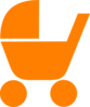 Orange Pram Clip Art