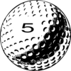 Golf Ball Number 5 Clip Art