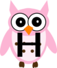 Pink Owl H Clip Art