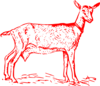 Red Goat Outline Clip Art