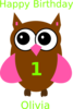 Pink Birthday Owl Clip Art