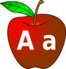 Red Apple (lettering) Clip Art