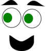 Green Eyed Happy Face  Clip Art